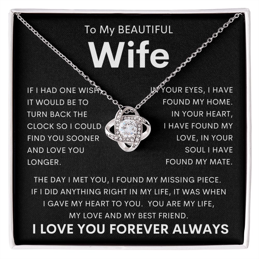 To My Beautiful Wife | Love Knot Necklace