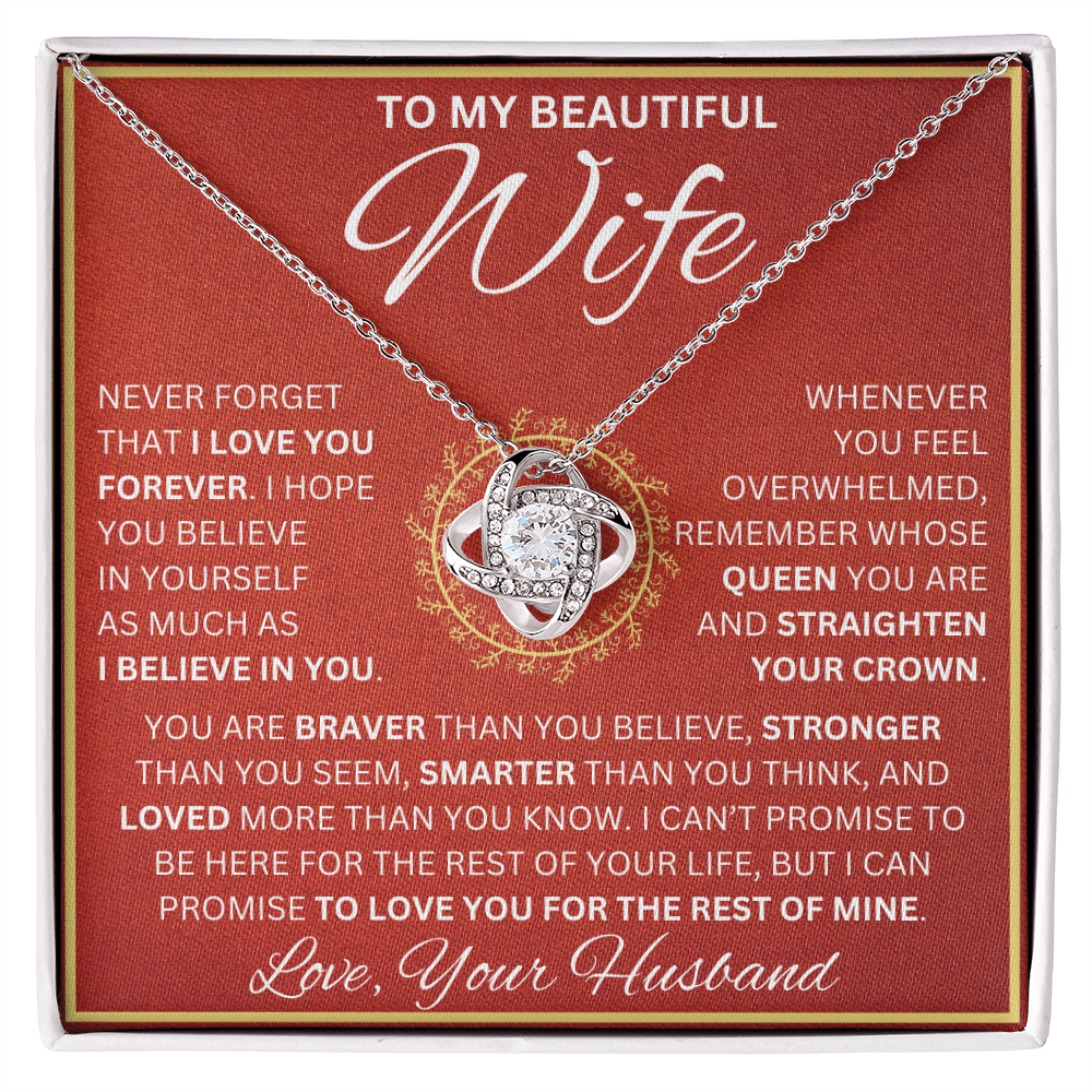 Gift for Wife "Valentine's Queen Gift" Love Knot Necklace