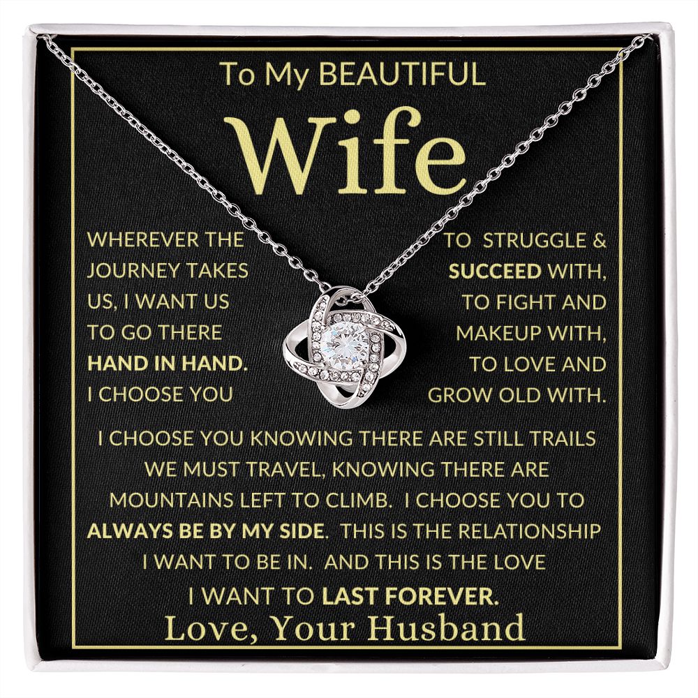 To My Beautiful Wife | Love Knot Necklace