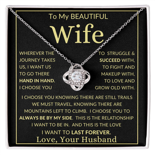 To My Beautiful Wife | Love Knot Necklace