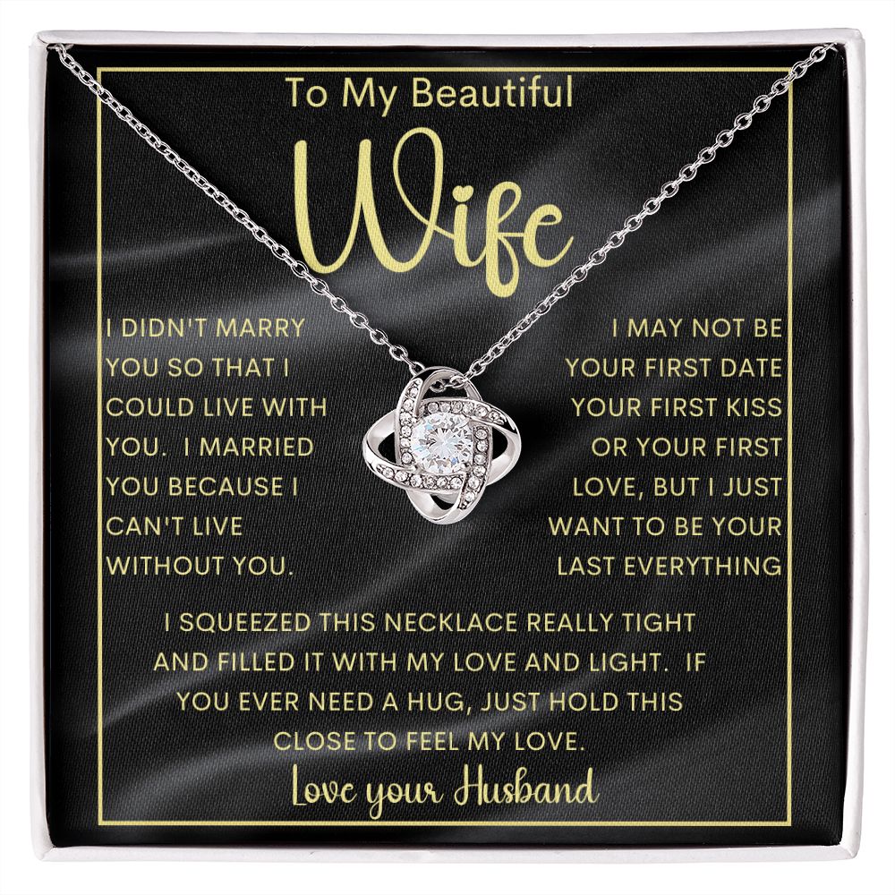 To My Beautiful Wife | Love Knot Necklace