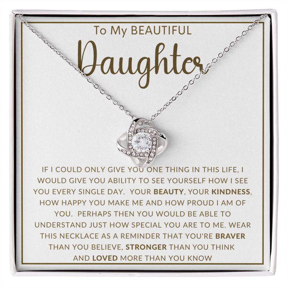 To My Beautiful Daughter | Love Knot Necklace