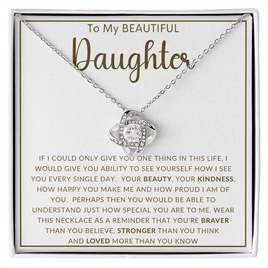 To My Beautiful Daughter | Love Knot Necklace