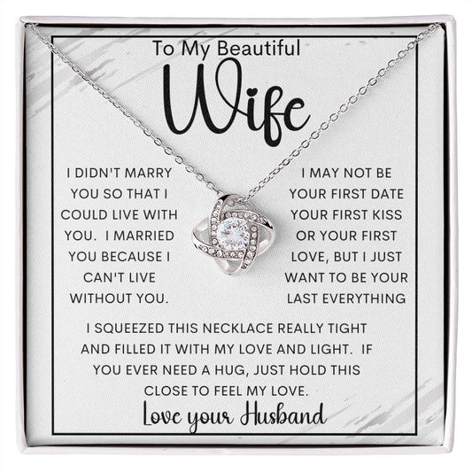 To My Beautiful Wife | Love Knot Necklace