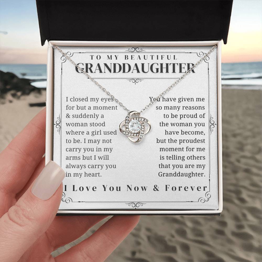 To My Granddaughter - Love Knot Necklace