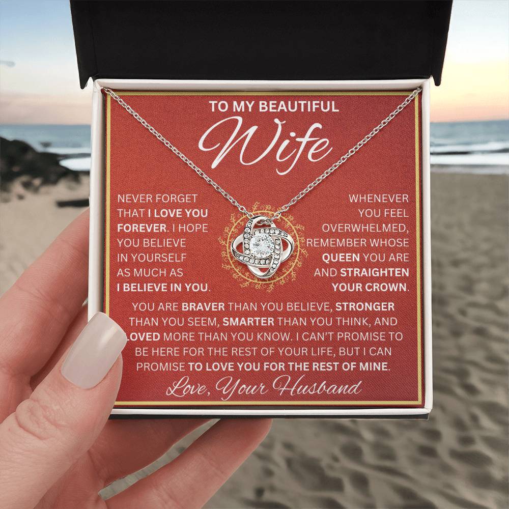 Gift for Wife "Valentine's Queen Gift" Love Knot Necklace