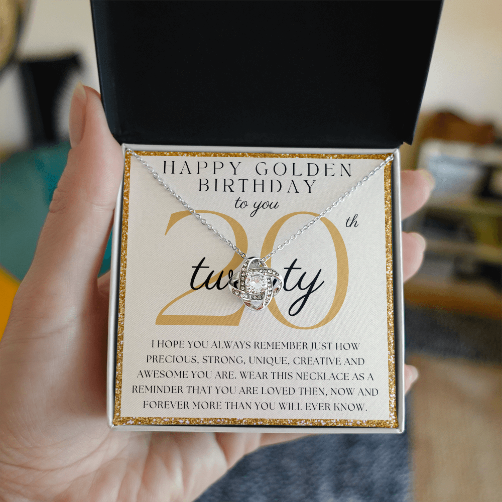 Happy 20th Birthday Love Knot Necklace