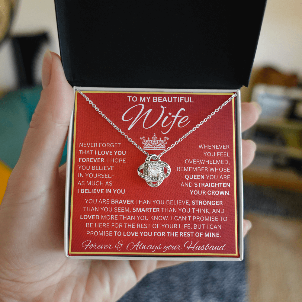 Gift for Wife | Love Knot Necklace | Never Forget I Love You