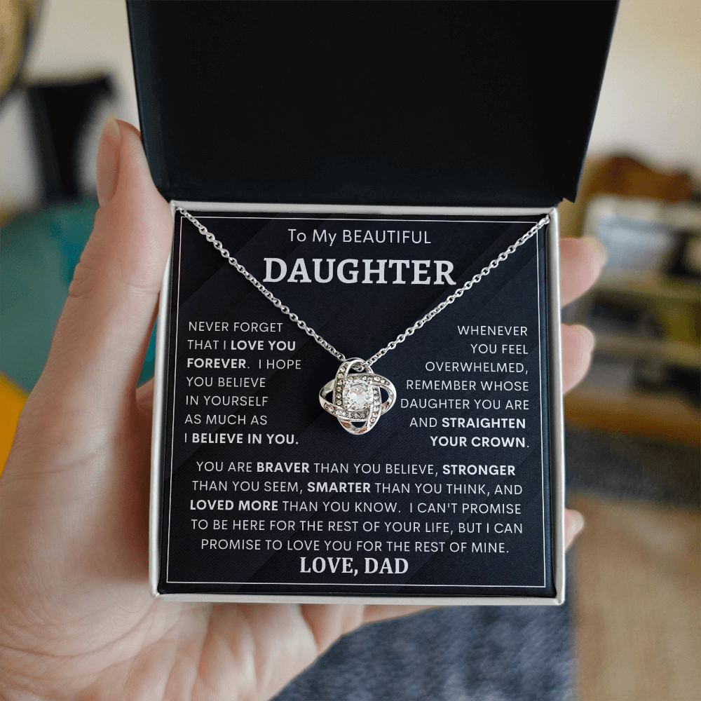Heartfelt Gift for Daughter from Dad “You Are Braver Than You Believe” Necklace