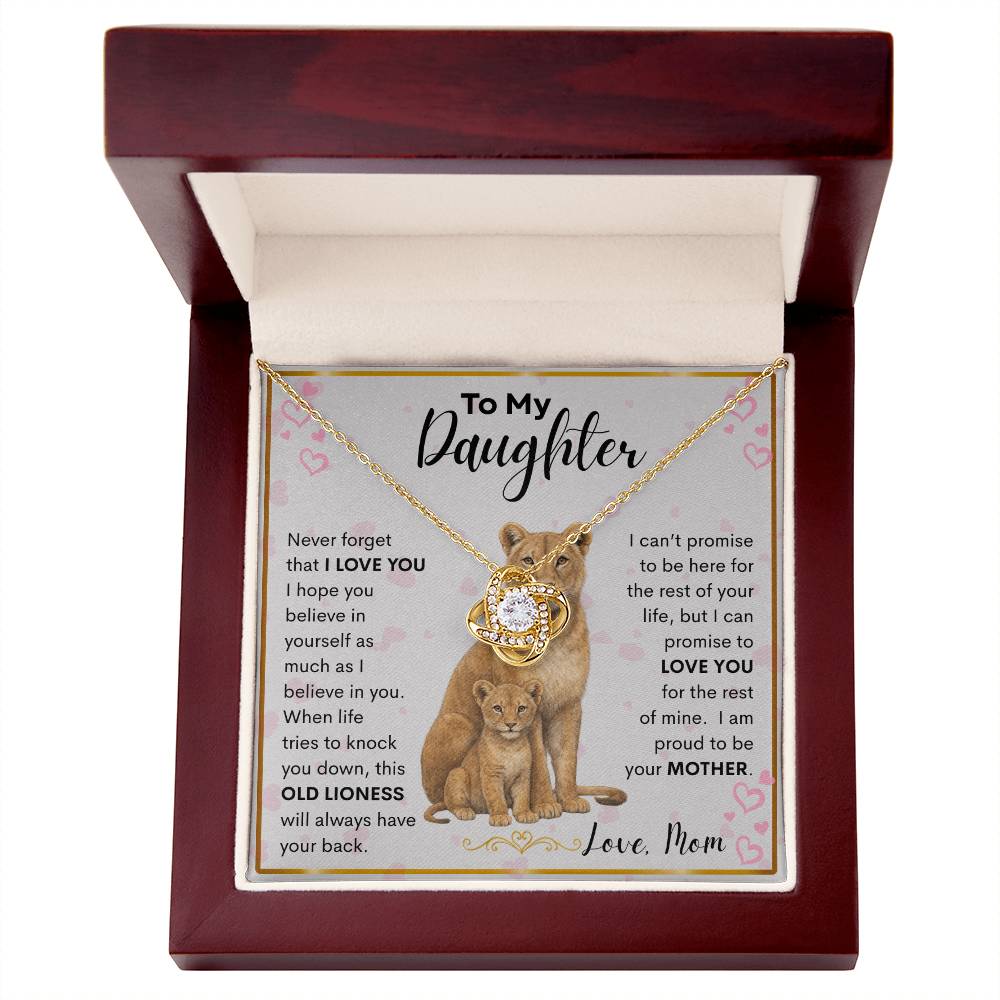 Gift for Daughter "Proud Mother" Love Knot Necklace