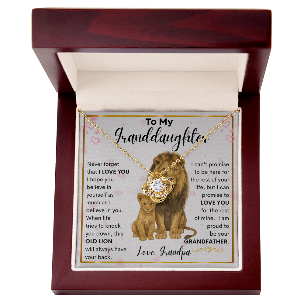 Gift for Granddaughter "Proud Grandpa" Love Knot Necklace