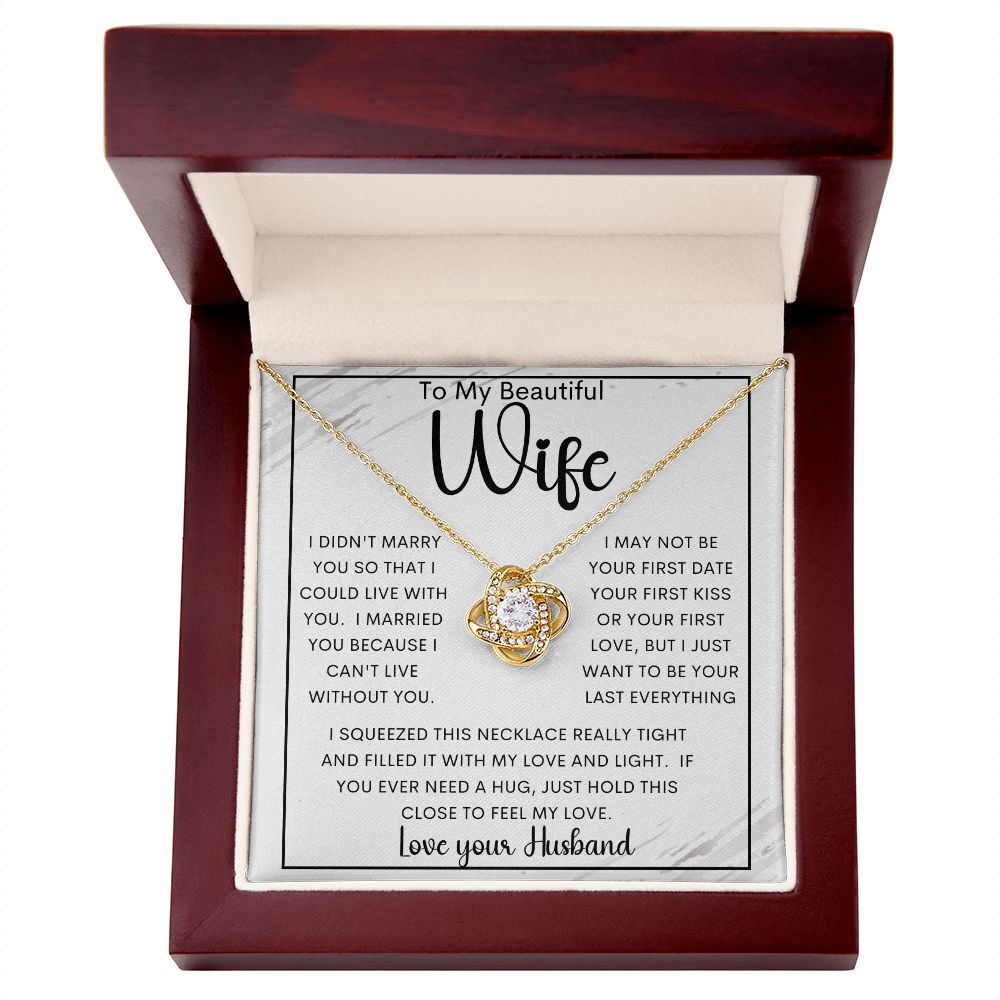 To My Beautiful Wife | Love Knot Necklace