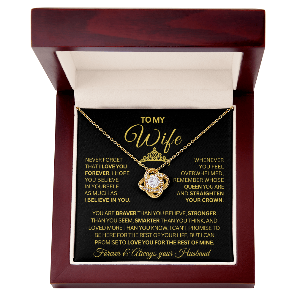 Gift for Wife | Love Knot Necklace | You Are My Queen