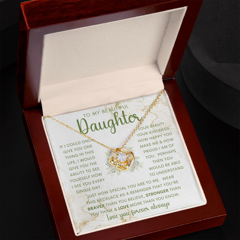 To My Beautiful Daughter | Love Knot Necklace