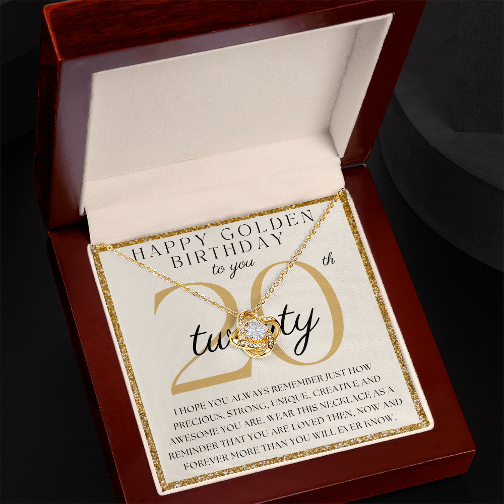 Happy 20th Birthday Love Knot Necklace