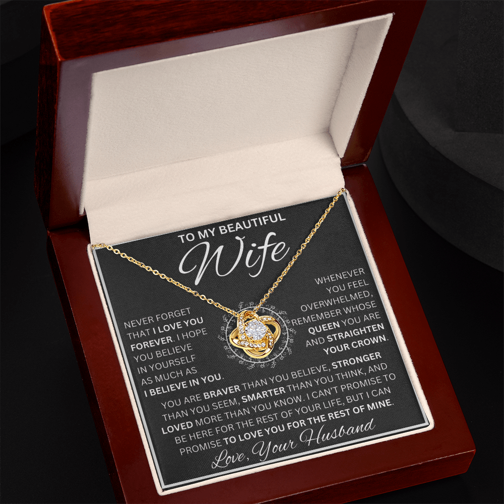 Gift for Wife "A Gift Fit for a Queen" Love Knot Necklace