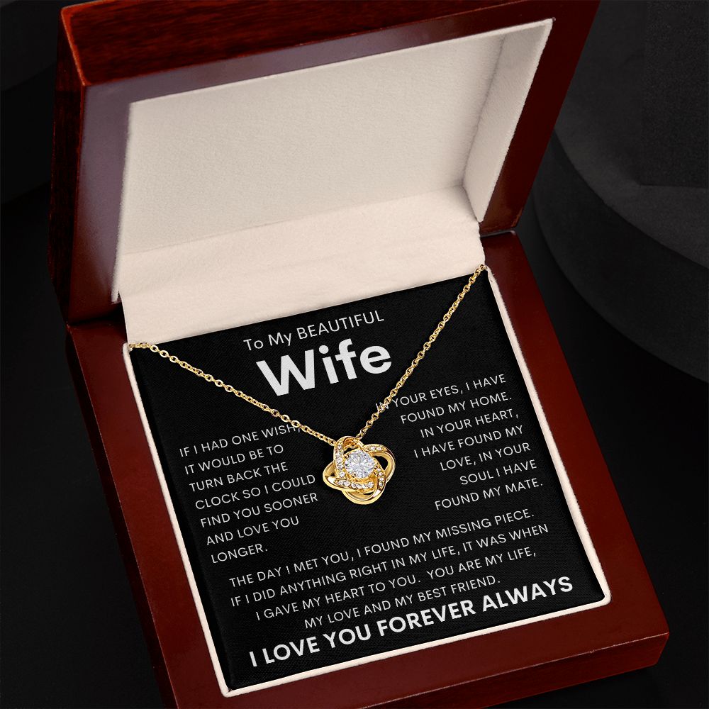 To My Beautiful Wife | Love Knot Necklace