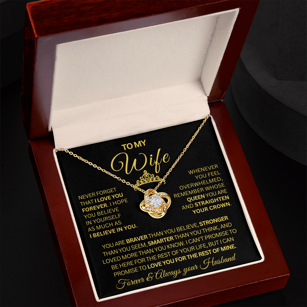 Gift for Wife | Love Knot Necklace | You Are My Queen