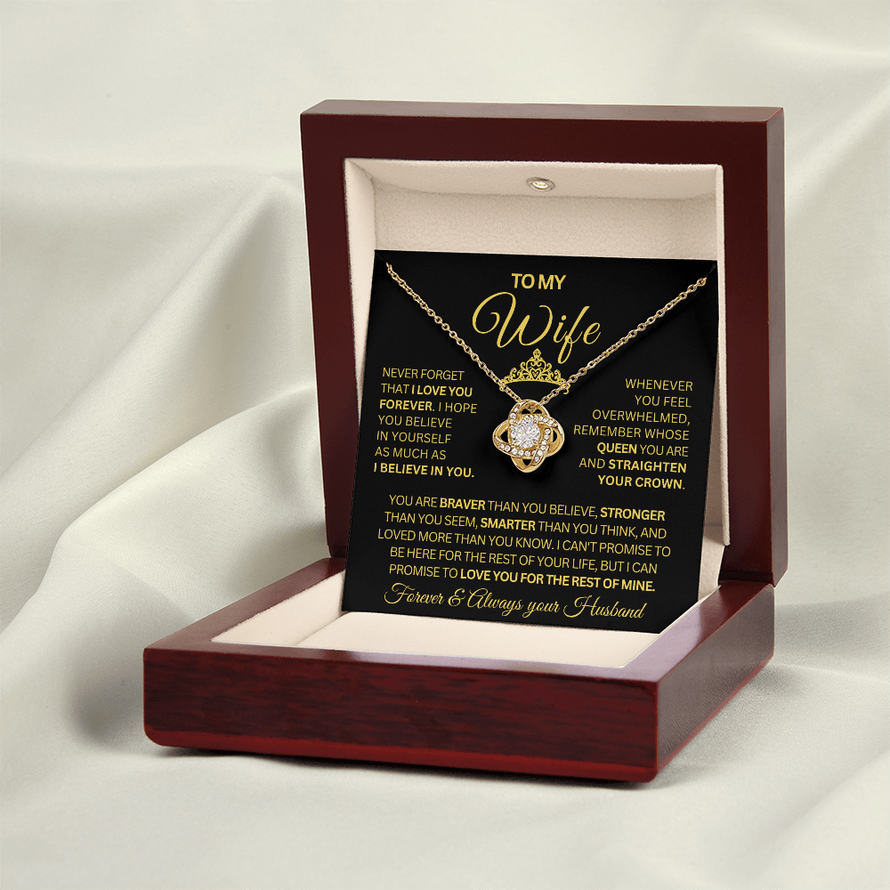 Gift for Wife | Love Knot Necklace | You Are My Queen
