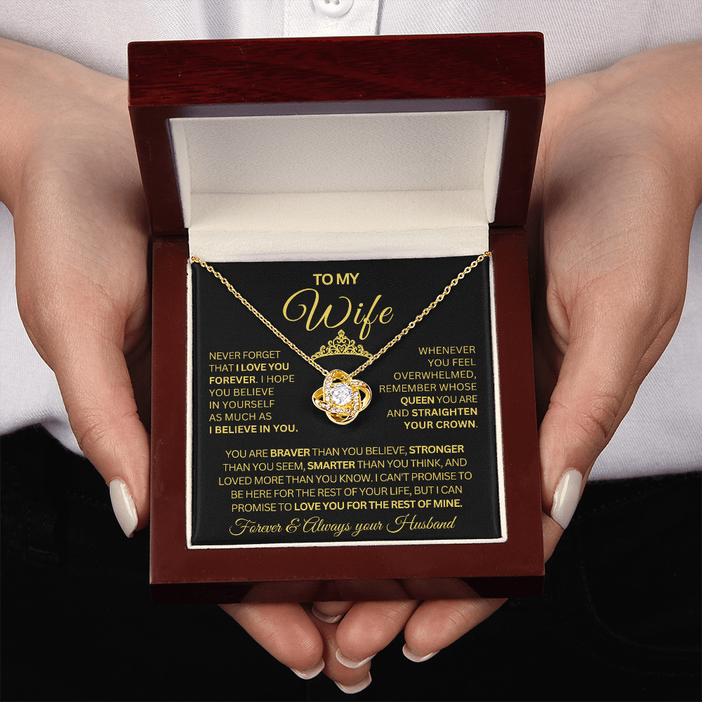 Gift for Wife | Love Knot Necklace | You Are My Queen