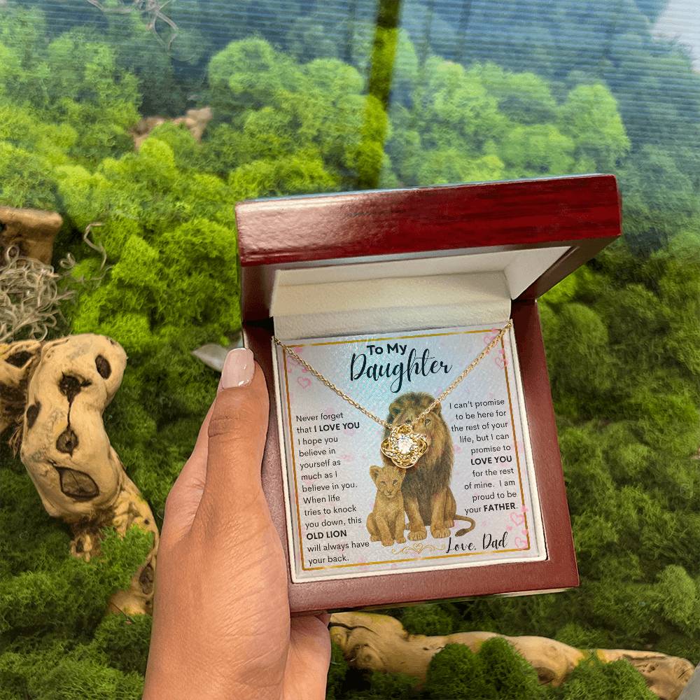 Gift for Daughter "Proud Father" Love Knot Necklace