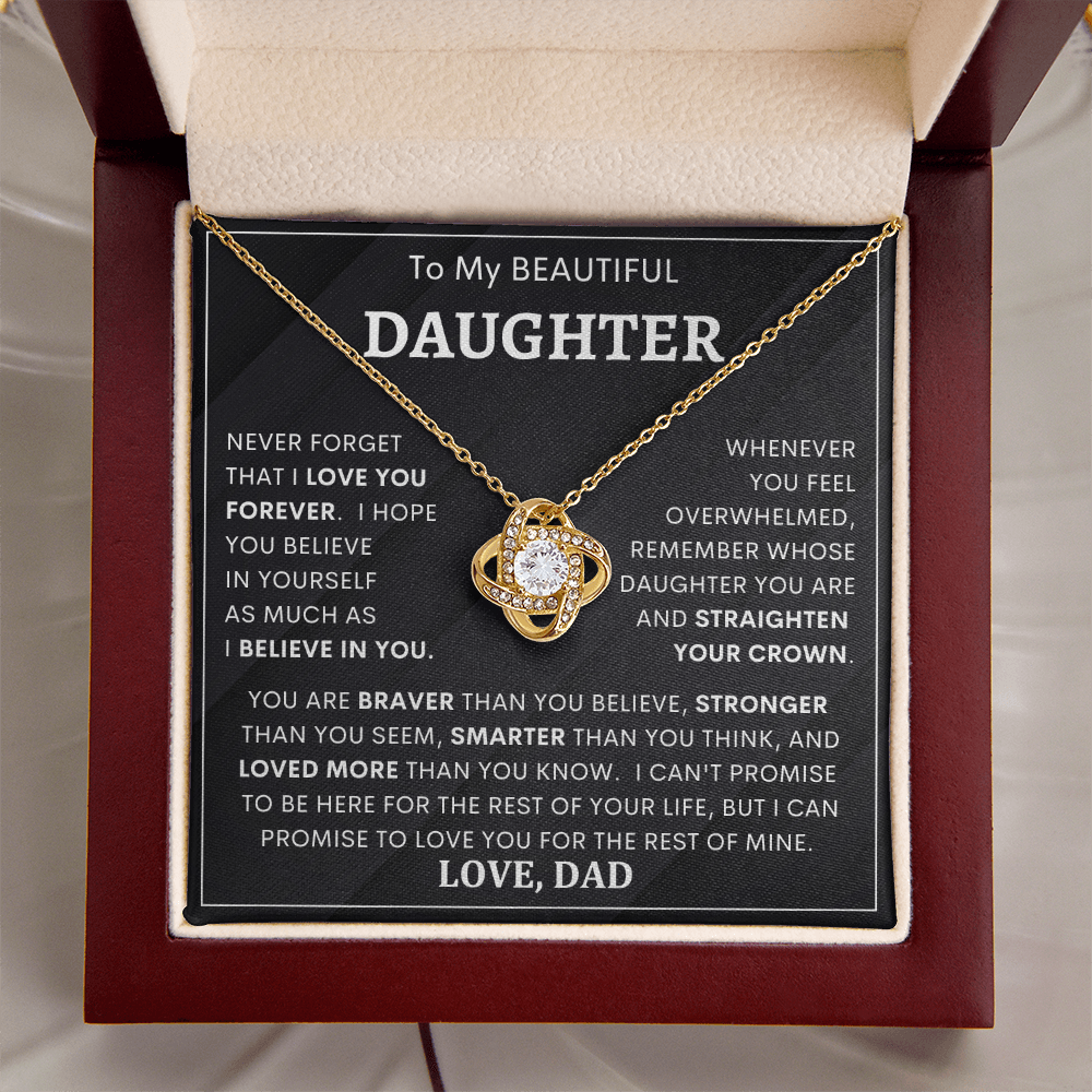 Heartfelt Gift for Daughter from Dad “You Are Braver Than You Believe” Necklace