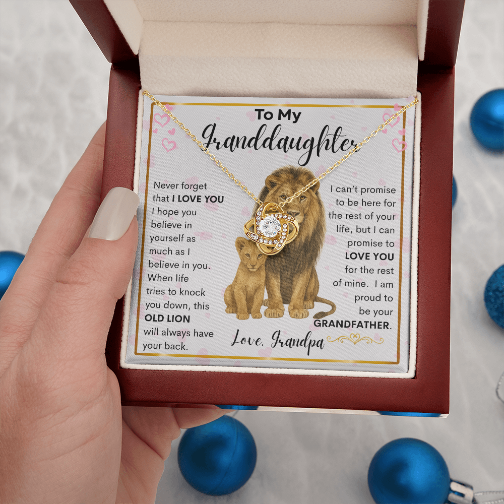 Gift for Granddaughter "Proud Grandpa" Love Knot Necklace