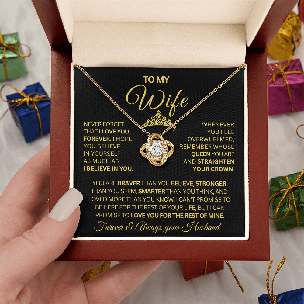 Gift for Wife | Love Knot Necklace | You Are My Queen