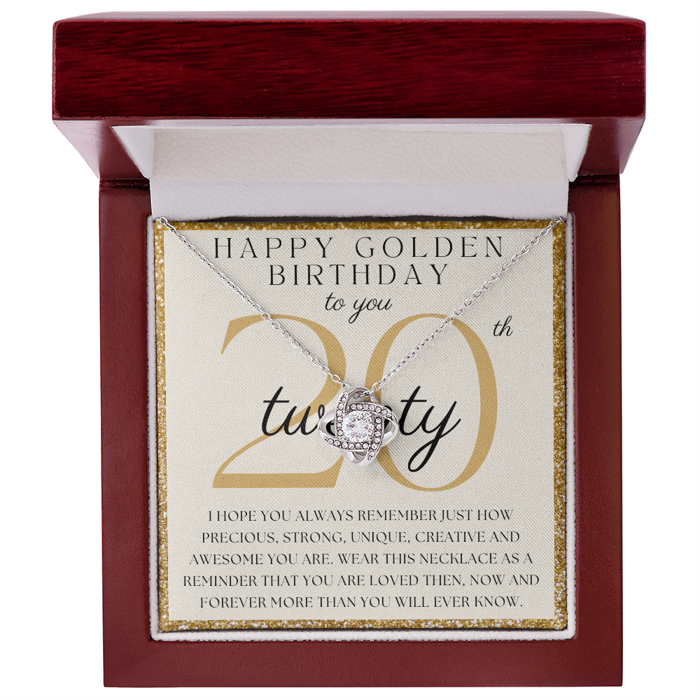 Happy 20th Birthday Love Knot Necklace