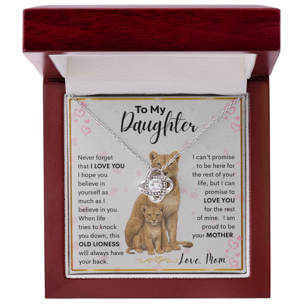 Gift for Daughter "Proud Mother" Love Knot Necklace