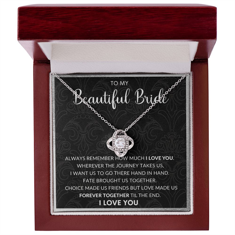 To My Beautiful Bride | Love Knot Necklace