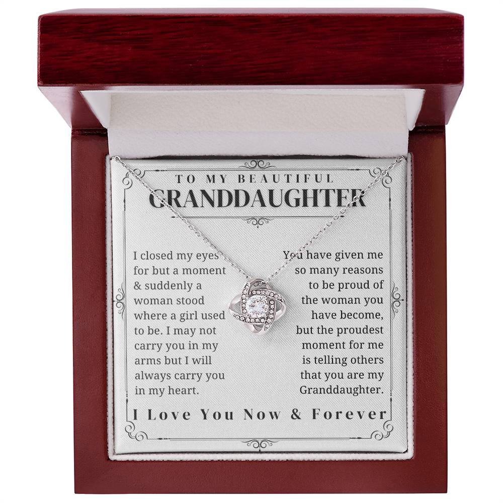 To My Granddaughter - Love Knot Necklace
