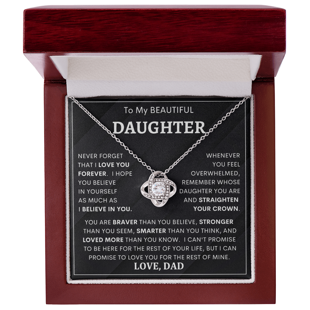 Heartfelt Gift for Daughter from Dad “You Are Braver Than You Believe” Necklace