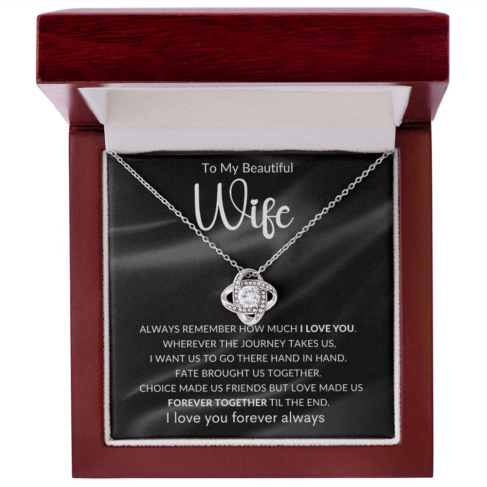 To My Beautiful Wife | Love Knot Necklace