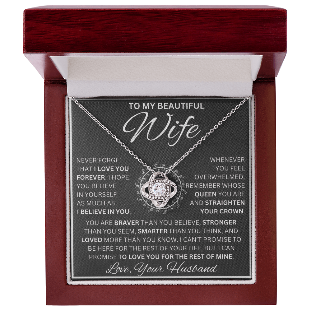 Gift for Wife "A Gift Fit for a Queen" Love Knot Necklace