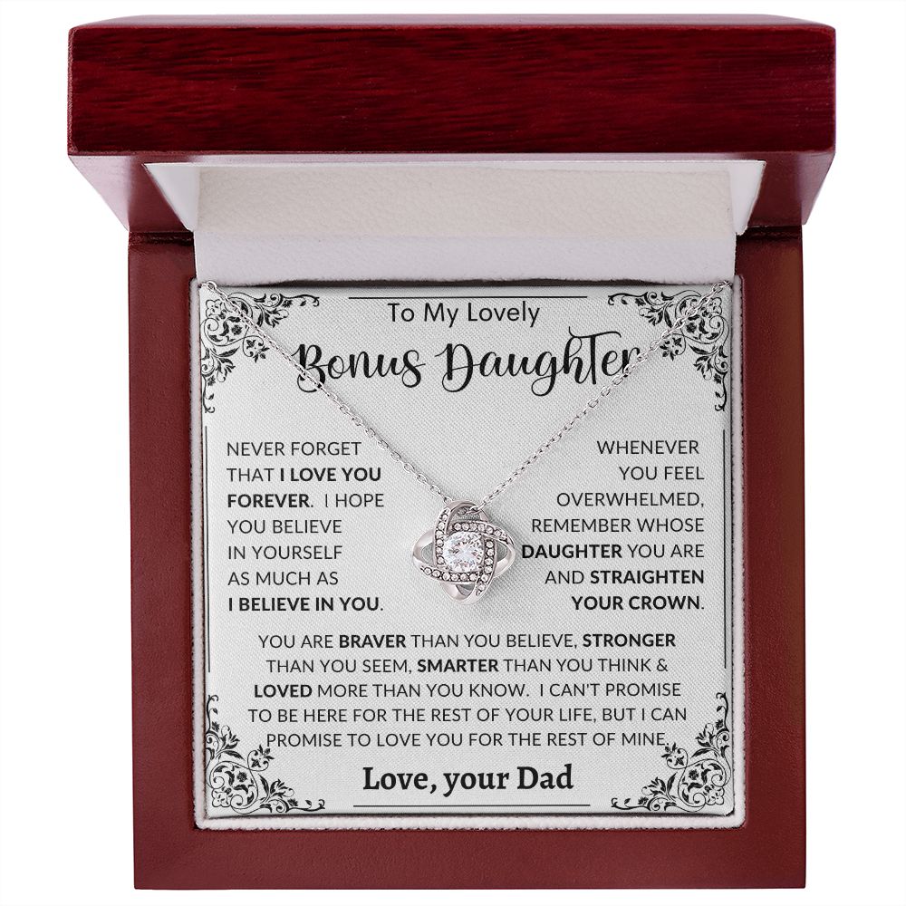 To My Bonus Daughter | Love Knot Necklace