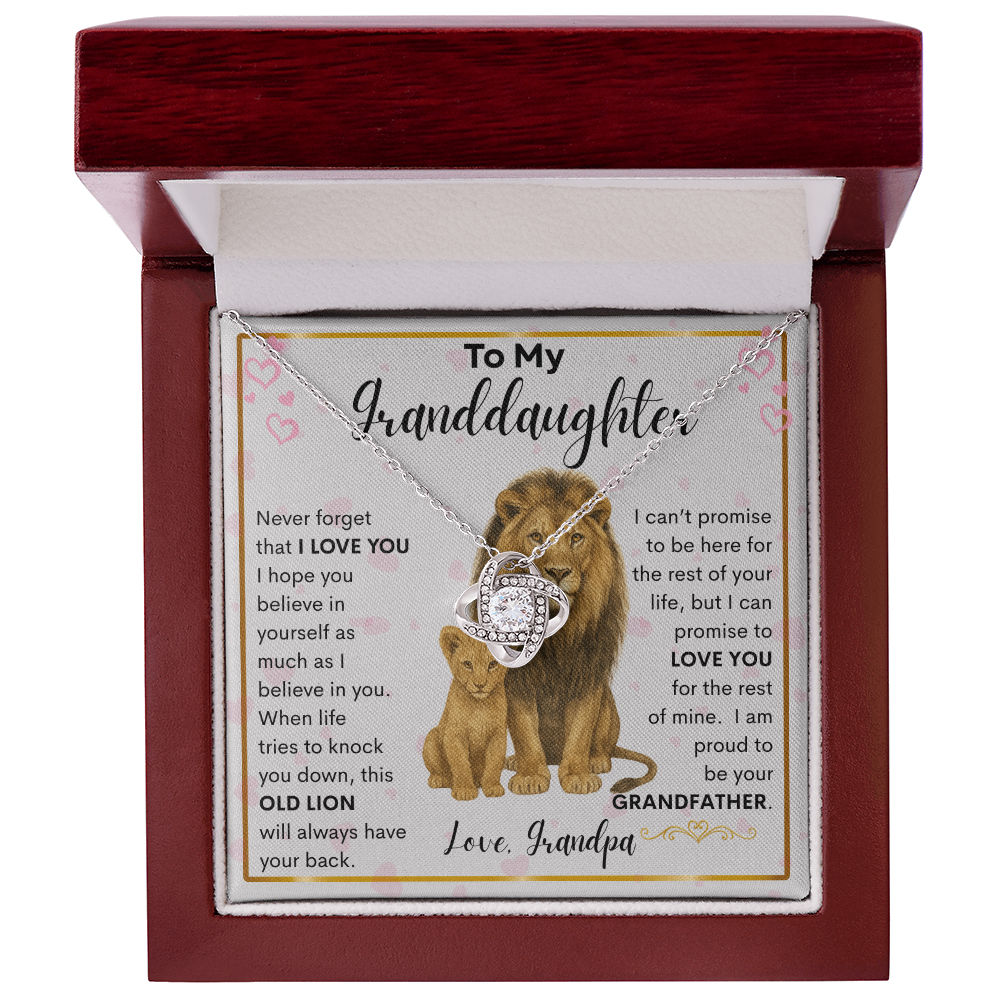 Gift for Granddaughter "Proud Grandpa" Love Knot Necklace