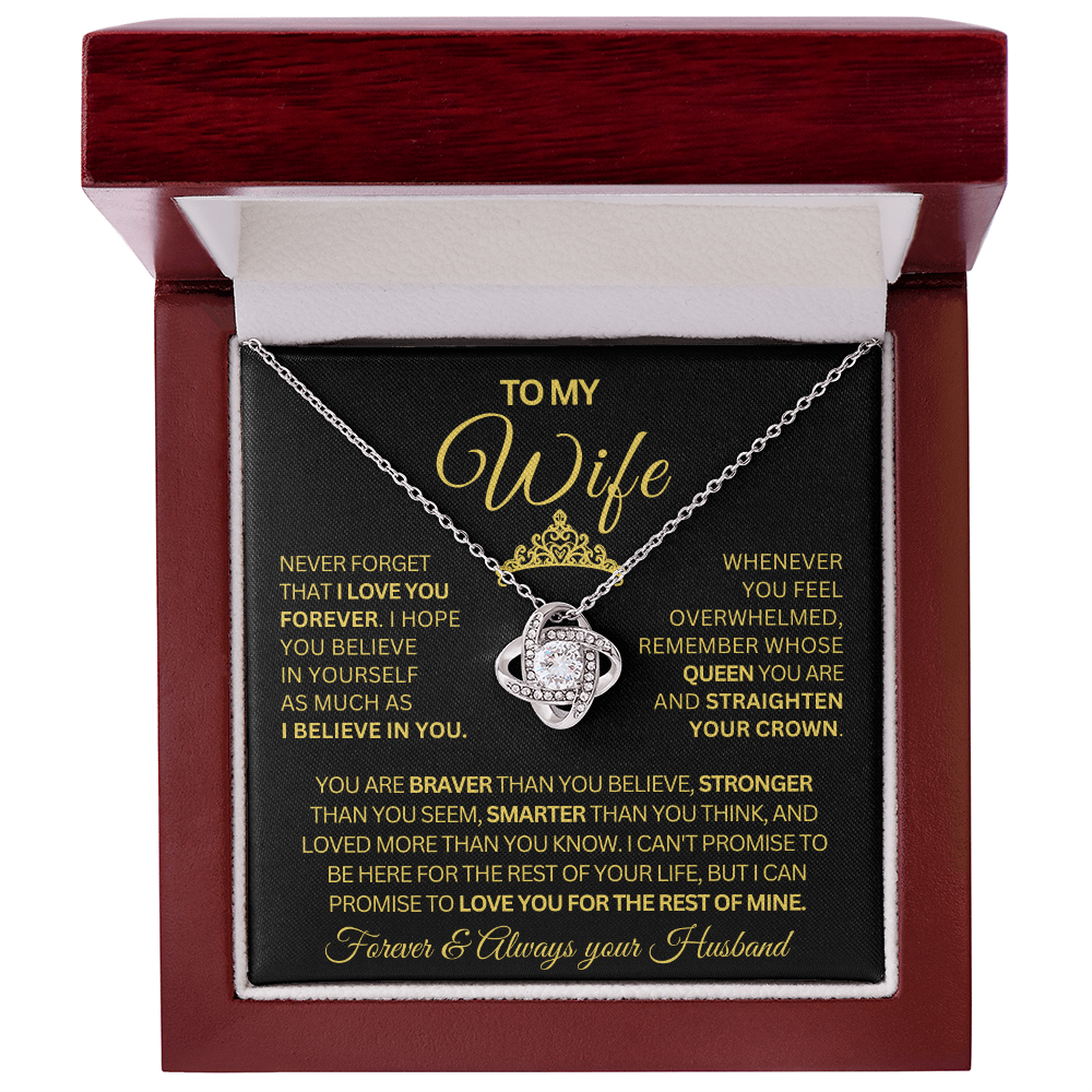 Gift for Wife | Love Knot Necklace | You Are My Queen