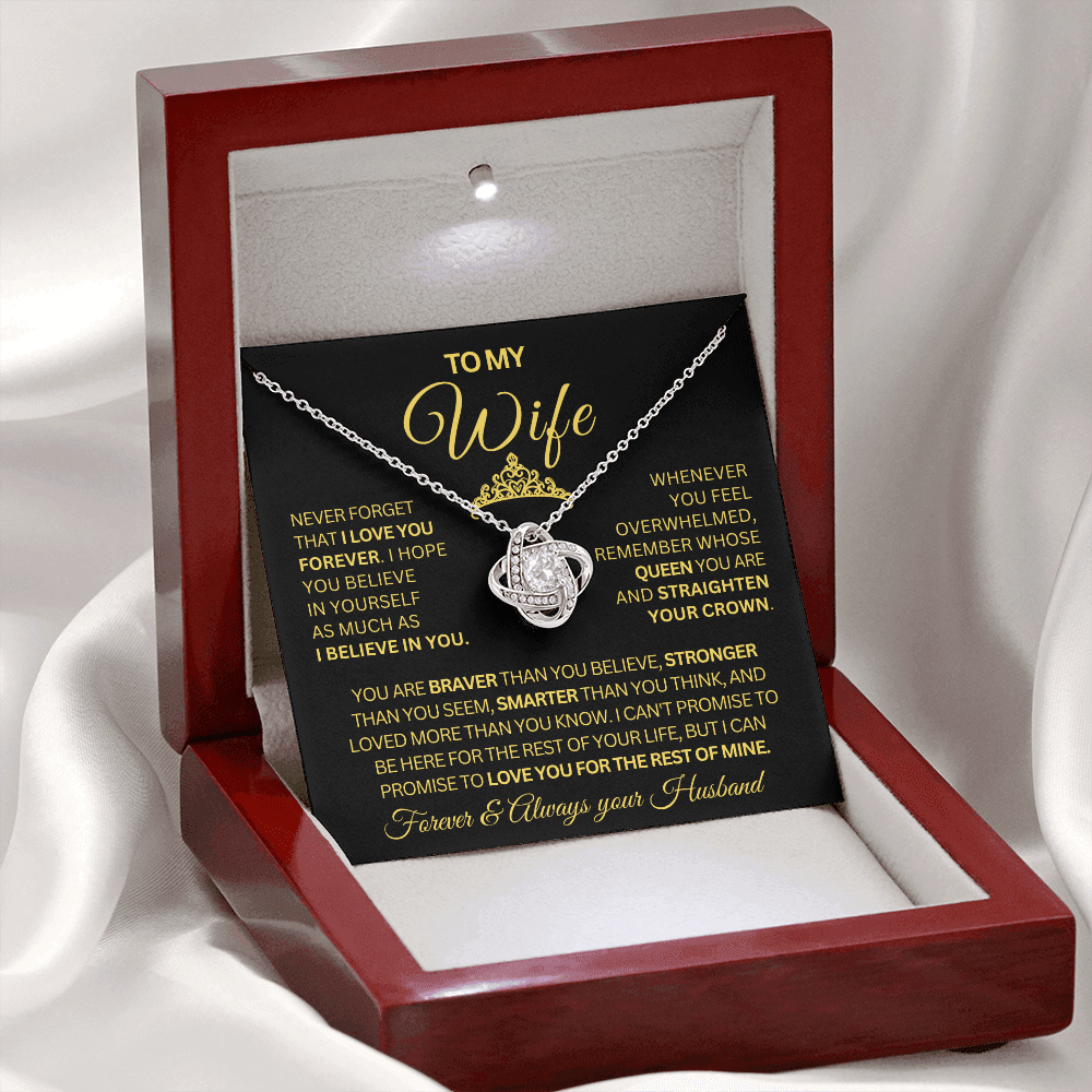 Gift for Wife | Love Knot Necklace | You Are My Queen