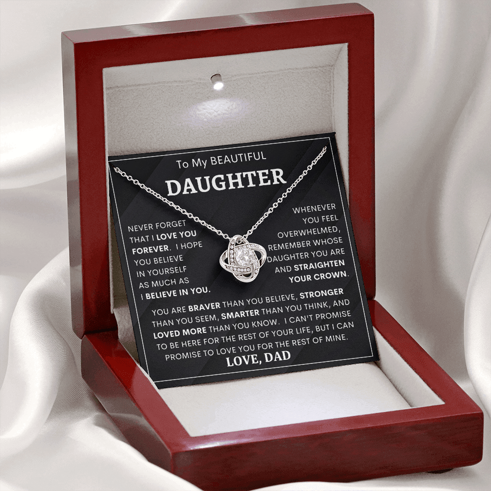 Heartfelt Gift for Daughter from Dad “You Are Braver Than You Believe” Necklace
