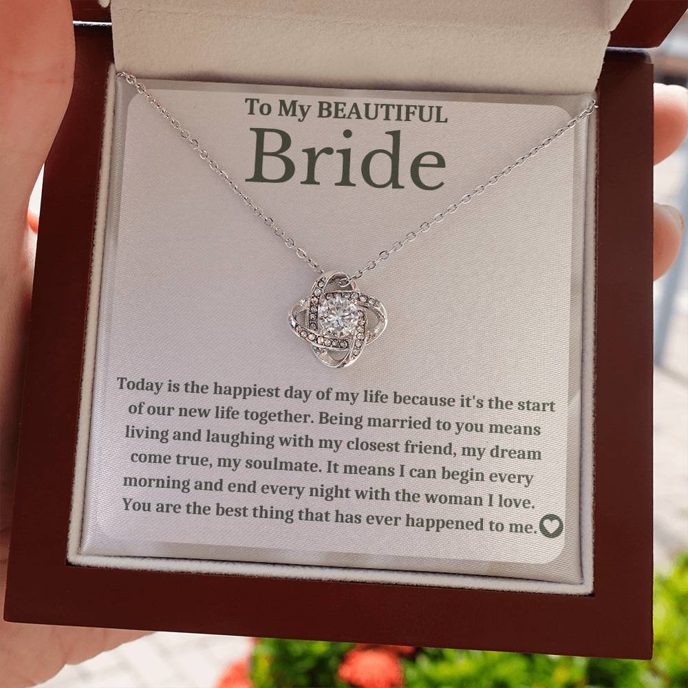 To My Bride - Bride Gift From Groom, Wedding Day Gift, Groom to Bride, Jewelry Gift from Groom to Bride, Beautiful Bride Necklace, To My Bride From Groom