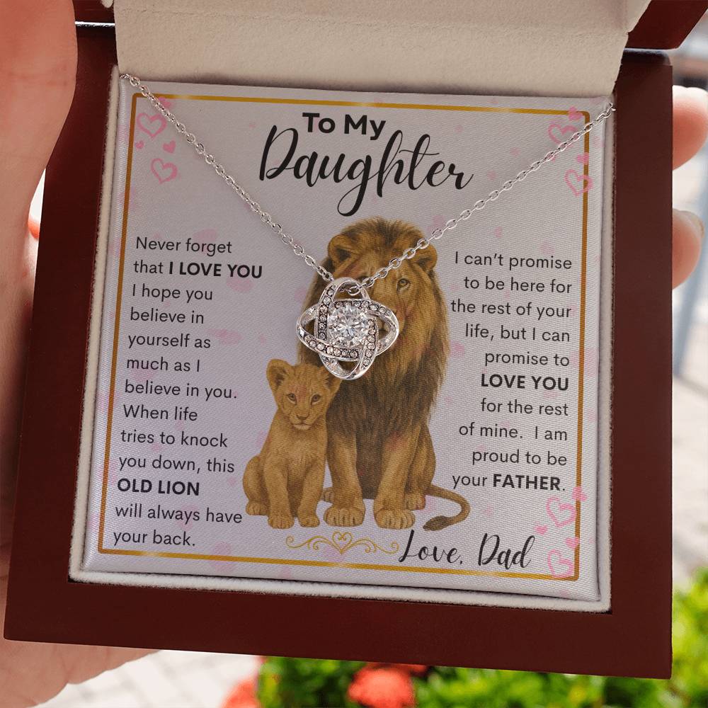 Gift for Daughter "Proud Father" Love Knot Necklace