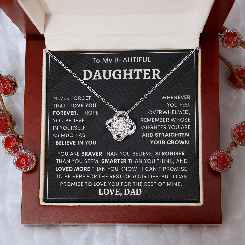 Heartfelt Gift for Daughter from Dad “You Are Braver Than You Believe” Necklace