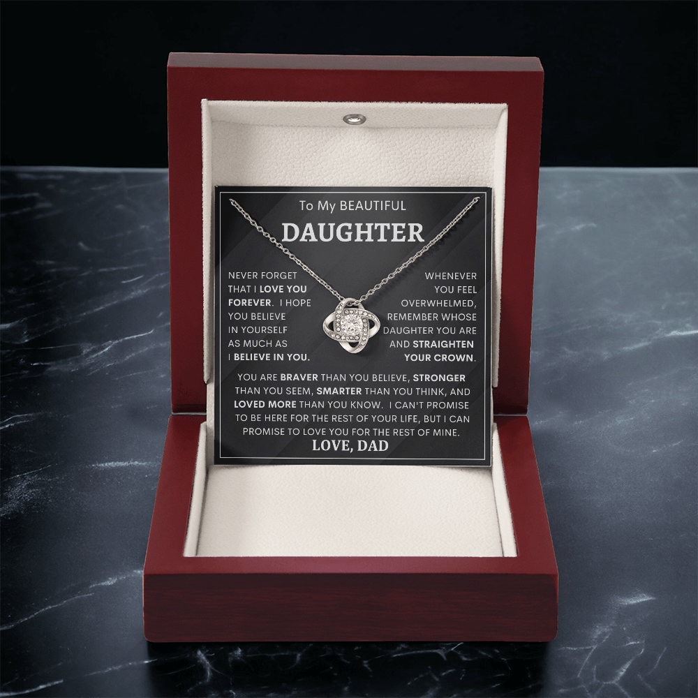 Heartfelt Gift for Daughter from Dad “You Are Braver Than You Believe” Necklace