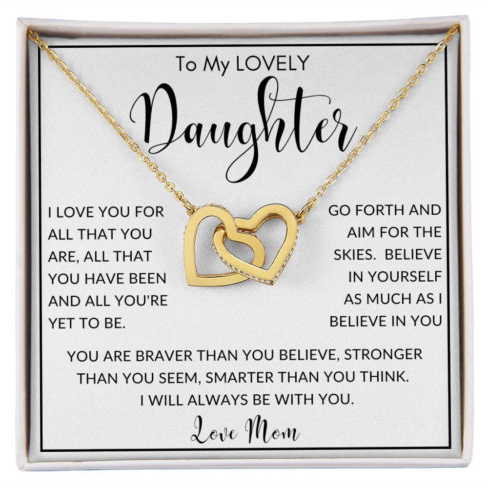 To My Lovely Daughter | Interlocking Hearts necklace