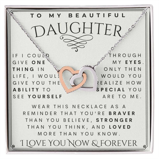 To My Daughter, Daughter Necklace, Daughter Birthday, Daughter Christmas Gift, Daughter Gift Ideas, Father Mother Daughter Gift