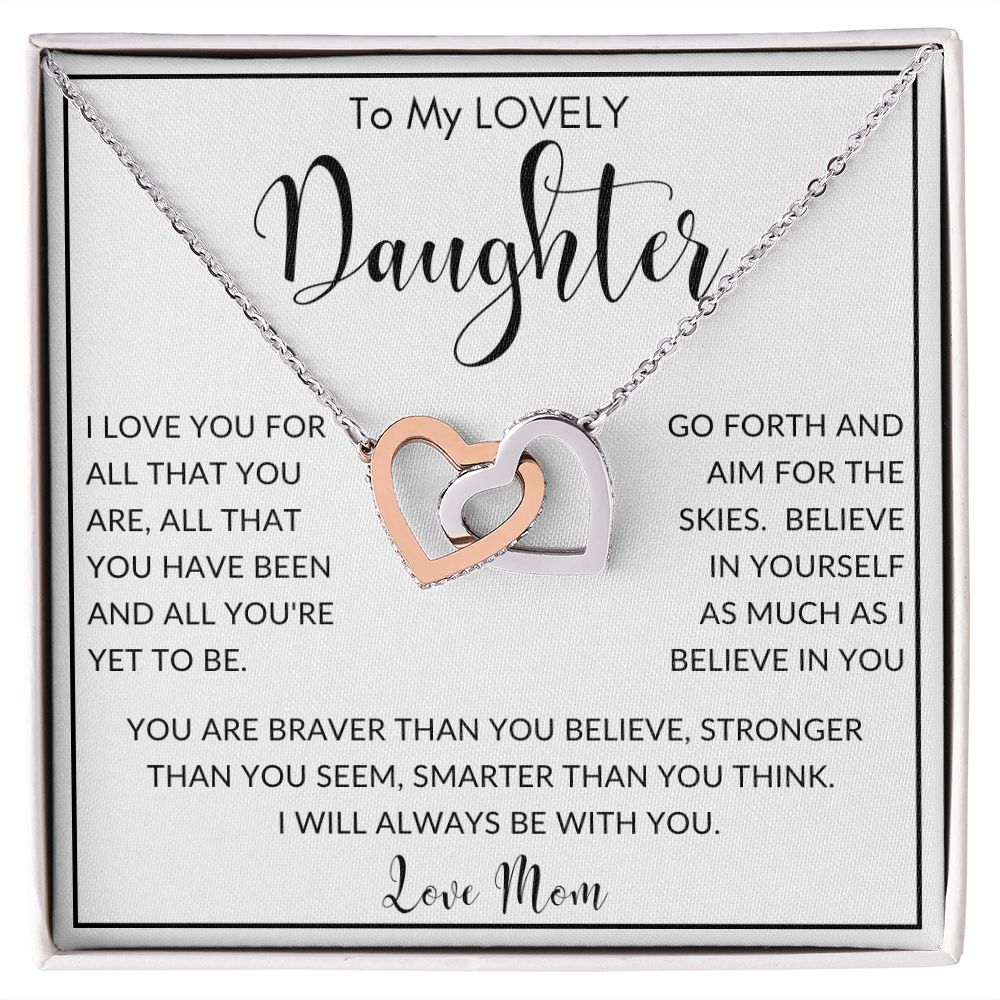 To My Lovely Daughter | Interlocking Hearts necklace