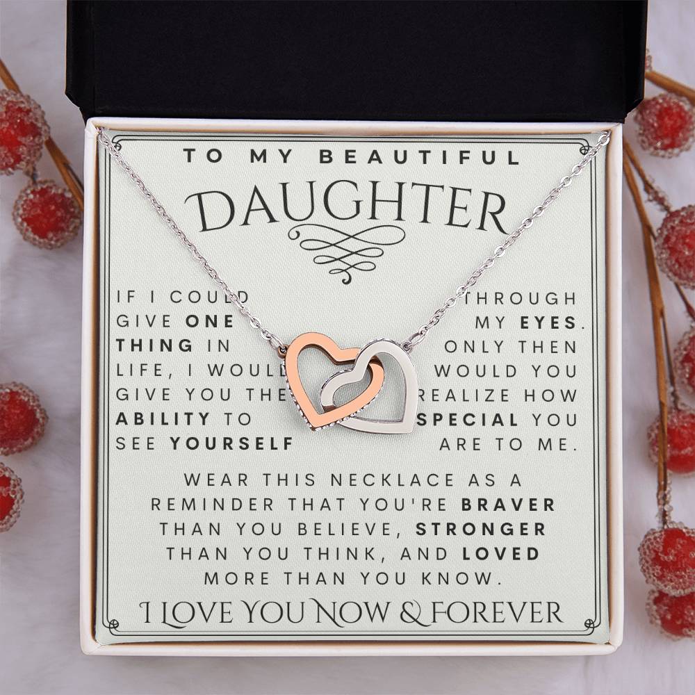 To My Daughter, Daughter Necklace, Daughter Birthday, Daughter Christmas Gift, Daughter Gift Ideas, Father Mother Daughter Gift