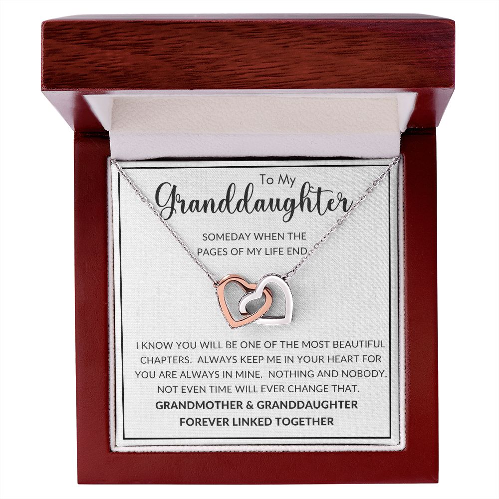 To My Granddaughter | Interlocking Hearts necklace