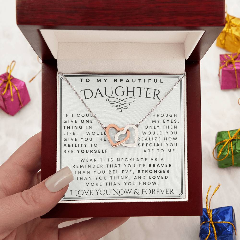 To My Daughter, Daughter Necklace, Daughter Birthday, Daughter Christmas Gift, Daughter Gift Ideas, Father Mother Daughter Gift
